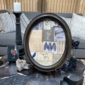 NWT Hand Crafted Halloween picture hung or stand 23 inches long 19 inches wide